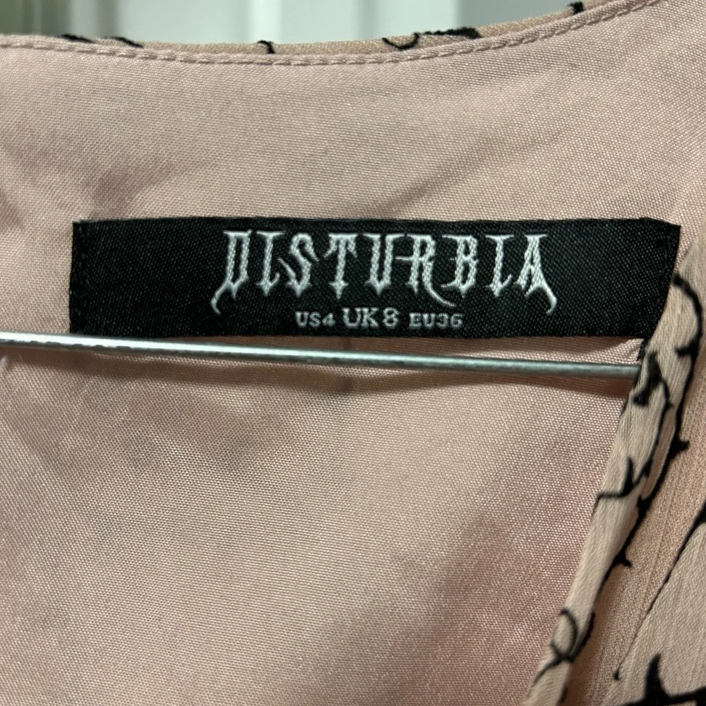 Disturbia Black and Pink Thorn Midi Dress - Picture 3 of 4